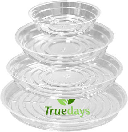 20 Pack Clear Plant Saucers - Flower Pot Water Trays for Indoor & Outdoor Plants