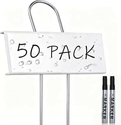 50-Pack Metal Plant Labels with 2 Pens, 10.6" Weatherproof Garden Markers