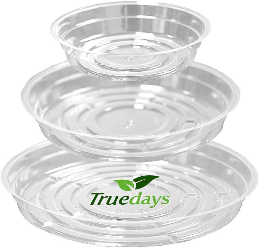 20 Pack Clear Plant Saucers - Flower Pot Water Trays for Indoor & Outdoor Plants