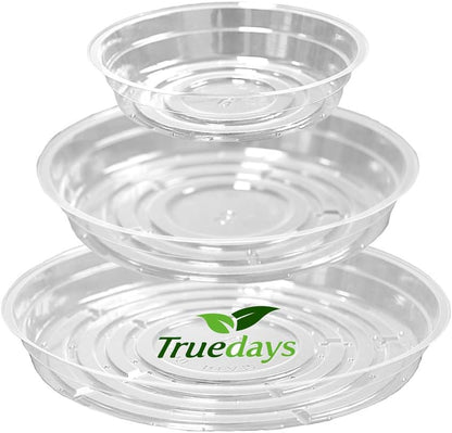 20 Pack Clear Plant Saucers - Flower Pot Water Trays for Indoor & Outdoor Plants