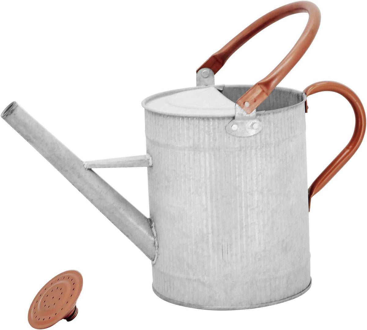 1 Gallon Metal Watering Can with Removable Spout, Galvanized Farmhouse Style