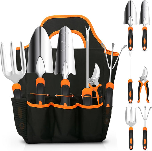 Stainless Steel Gardening Tool Set with Storage Tote Bag