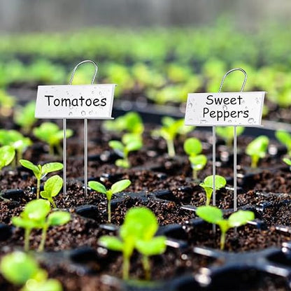 50-Pack Metal Plant Labels with 2 Pens, 10.6" Weatherproof Garden Markers