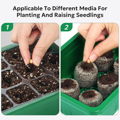 10 Pack Seed Starter Tray, 120Cell Stater Kit with Humidity Dome Green