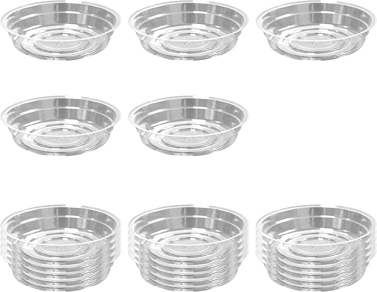 20 Pack Clear Plant Saucers - Flower Pot Water Trays for Indoor & Outdoor Plants