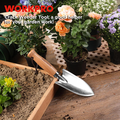 Garden Hand Trowel, Heavy Duty Stainless Steel with Wooden Handle